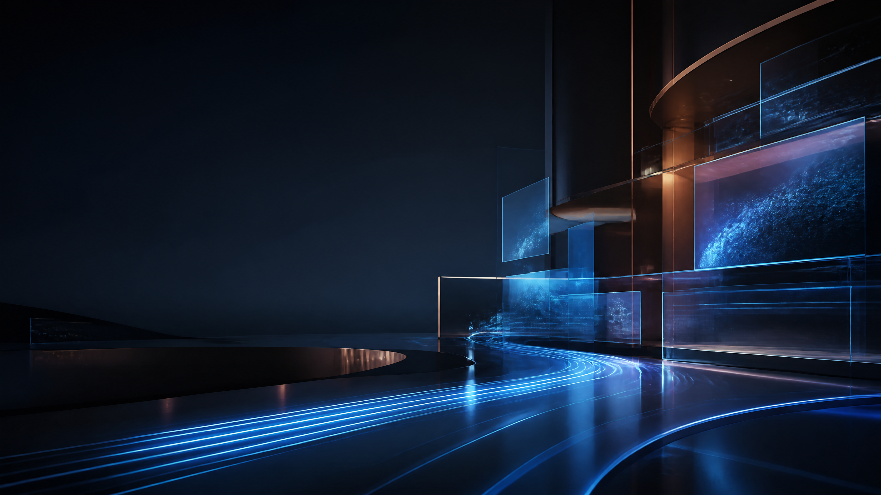 A connected digital workflow moving through an architectural environment